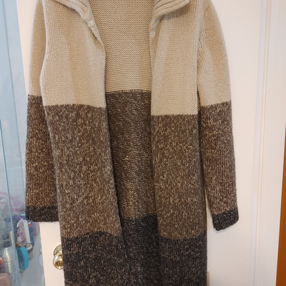 Cozy Colorblock long Knit Cardigan